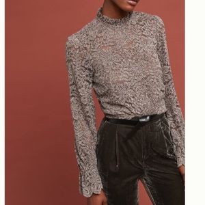 NWT Eri + Ali High Neck Lace Blouse